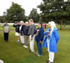 Memorial Service at Omaha Beach National Cemetery, Normandy, France. Vice Regent Dee Clark represented the chapter with a group of retired military officers from the Ormond Beach area.